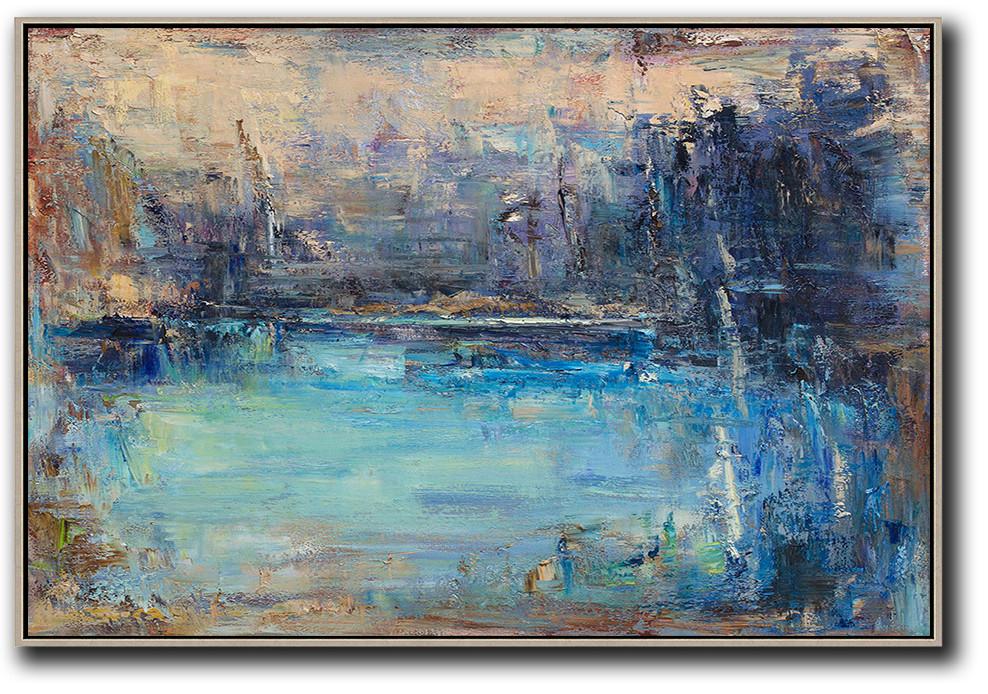 Hand-painted Horizontal Abstract landscape Oil Painting on canvas visual arts